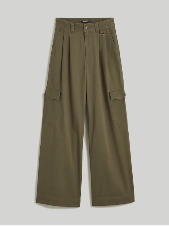 Madewell Pants - Madewell The Harlow Wide-Leg Green Chino Cargo Pants